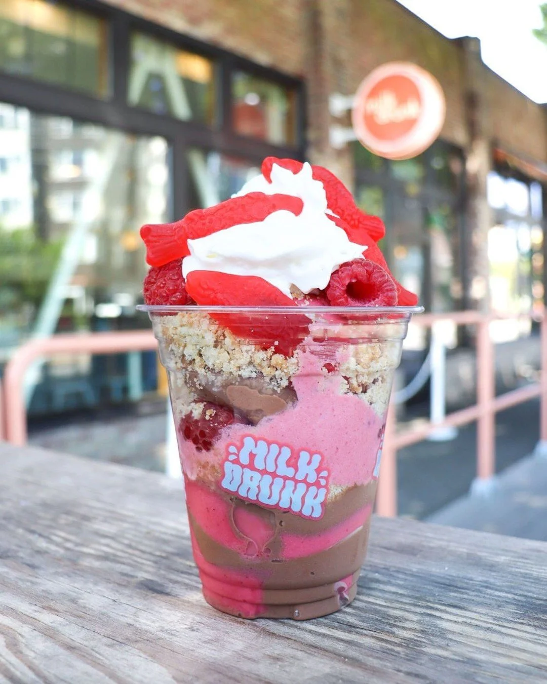 Introducing the Swede Tooth, the June Sunday Sundae of the month!

Dive into layers of Chocolate Espresso and Raspberry soft serve, fresh berries, berry mousse, cardamom crumble, topped with whipped cream and a sprinkling of Swedish Fish candies.