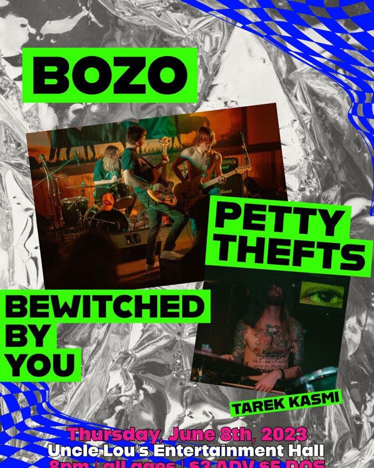 🚨SHOW ALERT🚨

We&rsquo;ll be playing @louslmga on June 8th with @pettytheftsfl // @bewitchedbyyou_fl // &amp; @tarekkasmi 

This is going to be a fun kickstart to Summer! We&rsquo;ll see you there 👀

🚪: @ 8PM
💵: $3 ADV // $5 DOS

Booked by: @tri