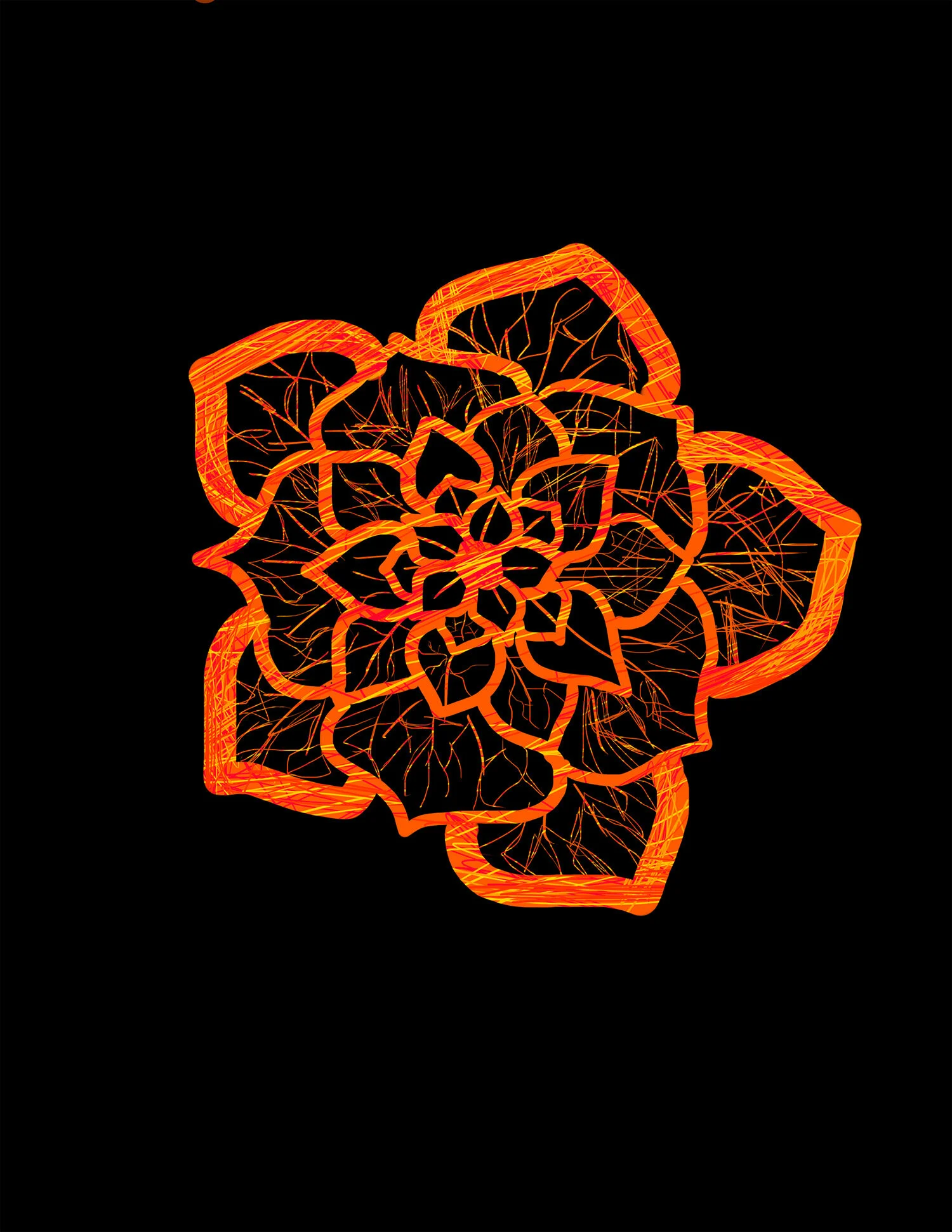 Lava in the shape of a flower / 2500x3235p / Adobe Photoshop / "Again, it looked pretty."
