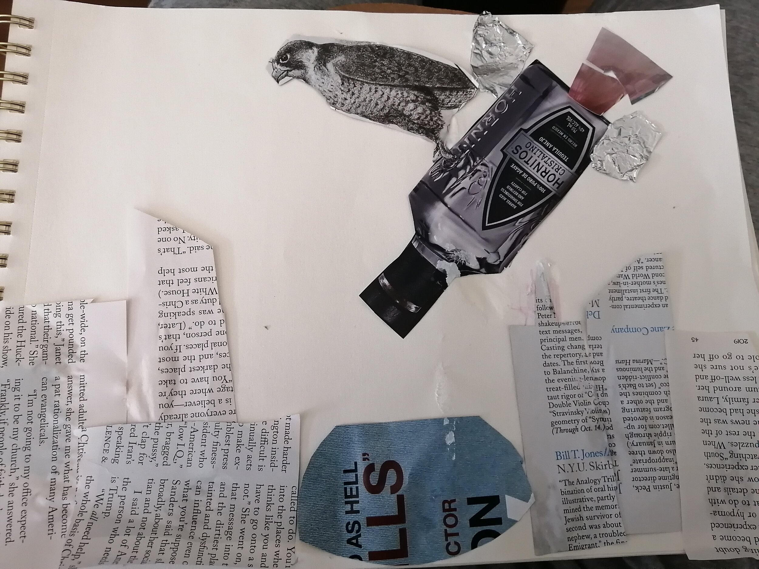 "The End" / Surrealist Collage / 11 x 14 inches / magazines, glue, paper / "This work was my depiction of how easy society can collapse."