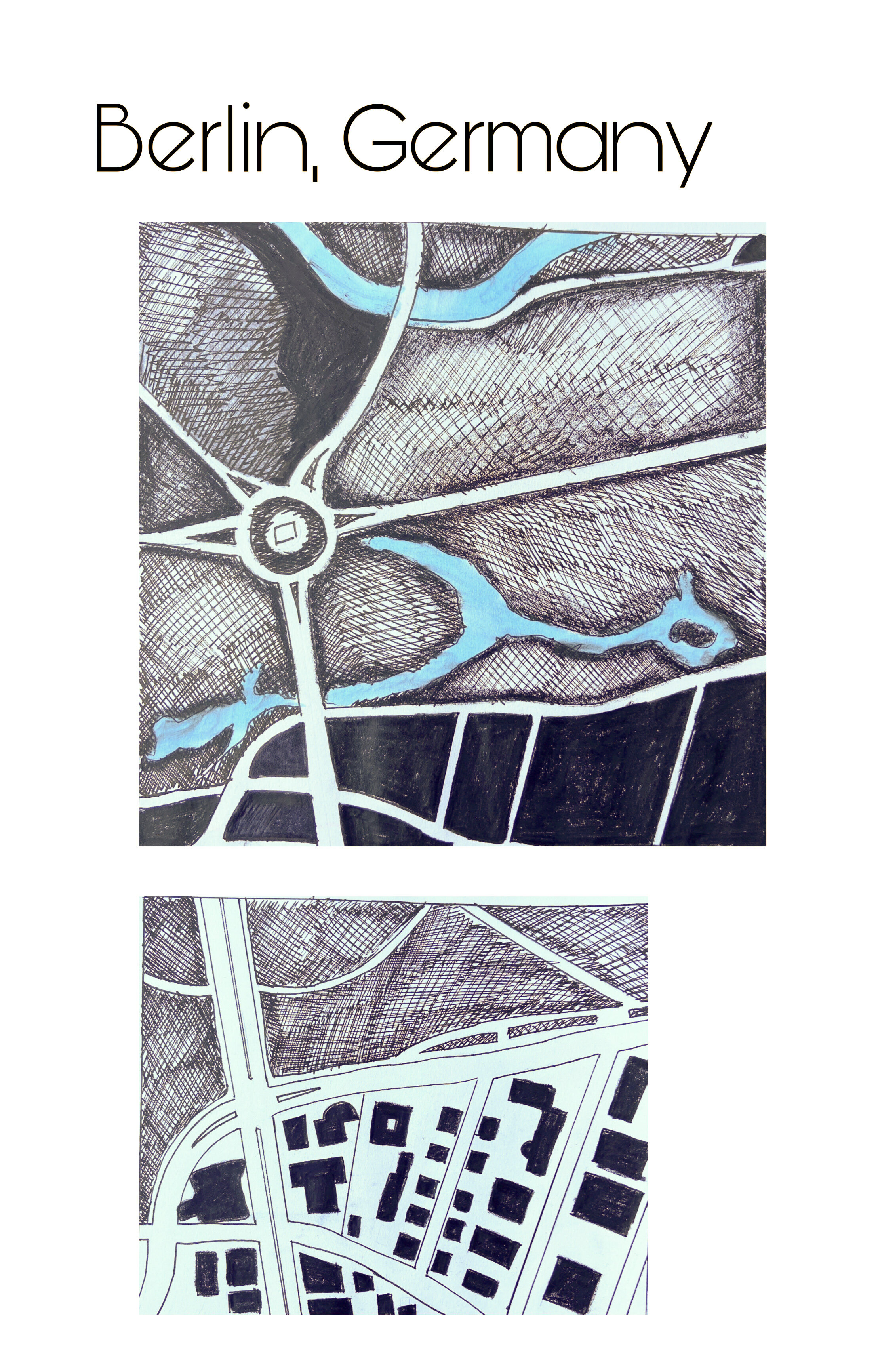 Figure Ground Drawing (Nolli Maps) / "Nolli maps drawn for a given city using Google Earth."