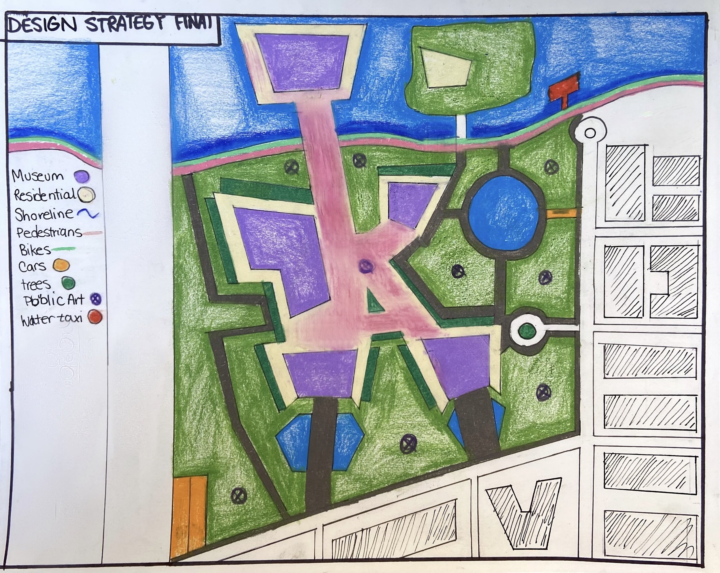 Museum Concept Plan / 14 x 11 inches / "Plan drawing of the Maritime museum + Residential in False Creek site."