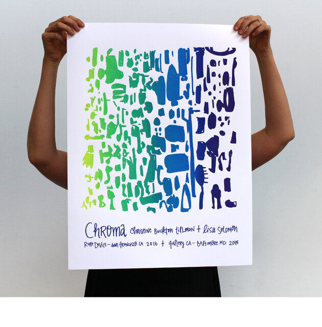 chroma poster: limegreenbluepurple