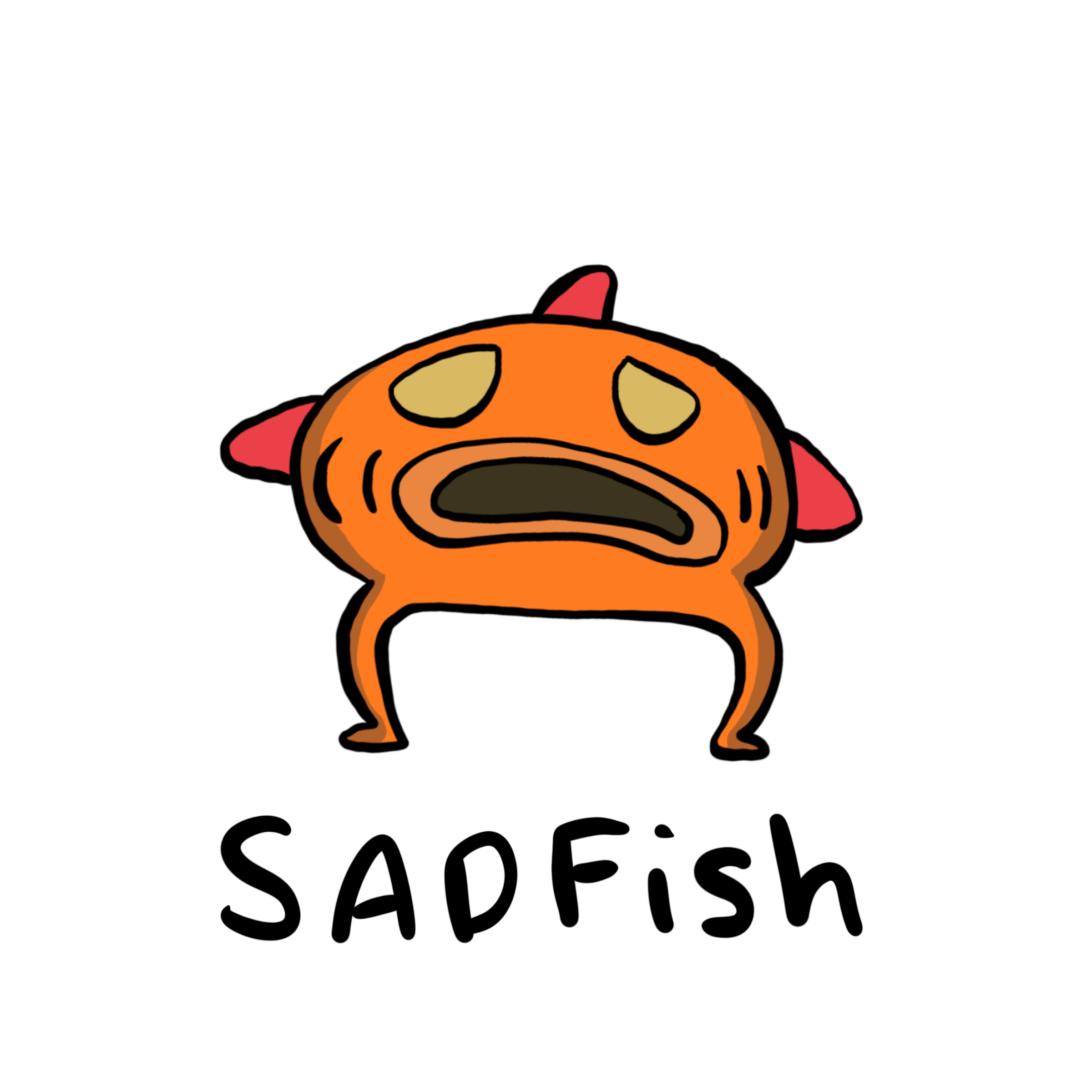 Sadfish are unfornately always sad. Give them something nice that may make them happy and they may leave you alone! They seem harmless enough, but if provoked, they may gang up on you!