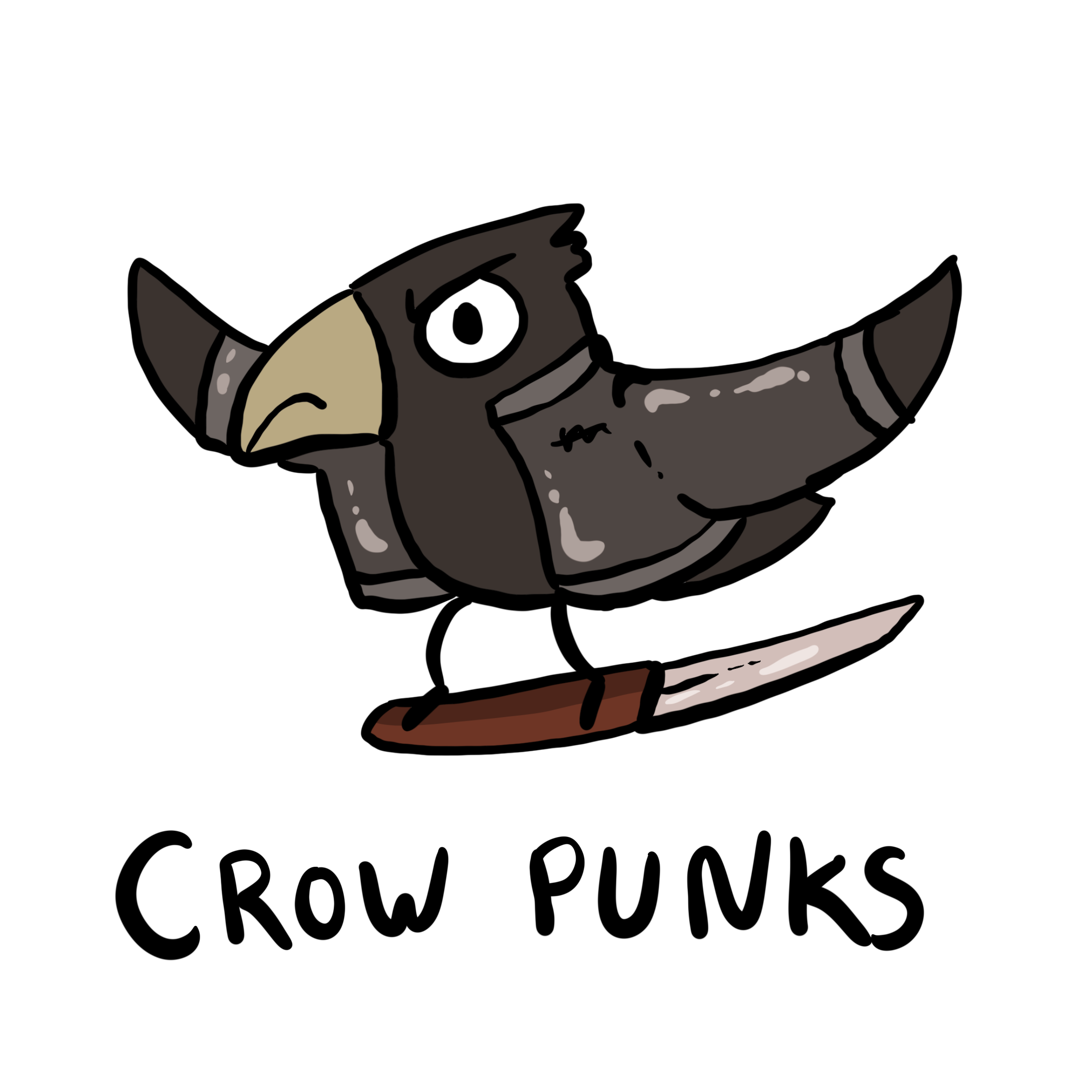 Crow Punks think they're the coolest birds ever and like to show off. Since they're flying creatures, they can be hard to hit without a long range weapon. If you're cooler, you may be able to intimidate them. But how would you do that...?