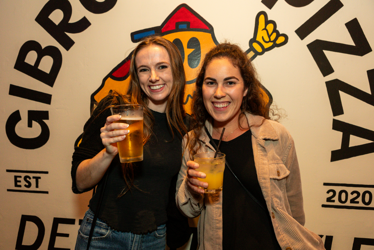 Gibroni's Pizza - Girls Holding Beers