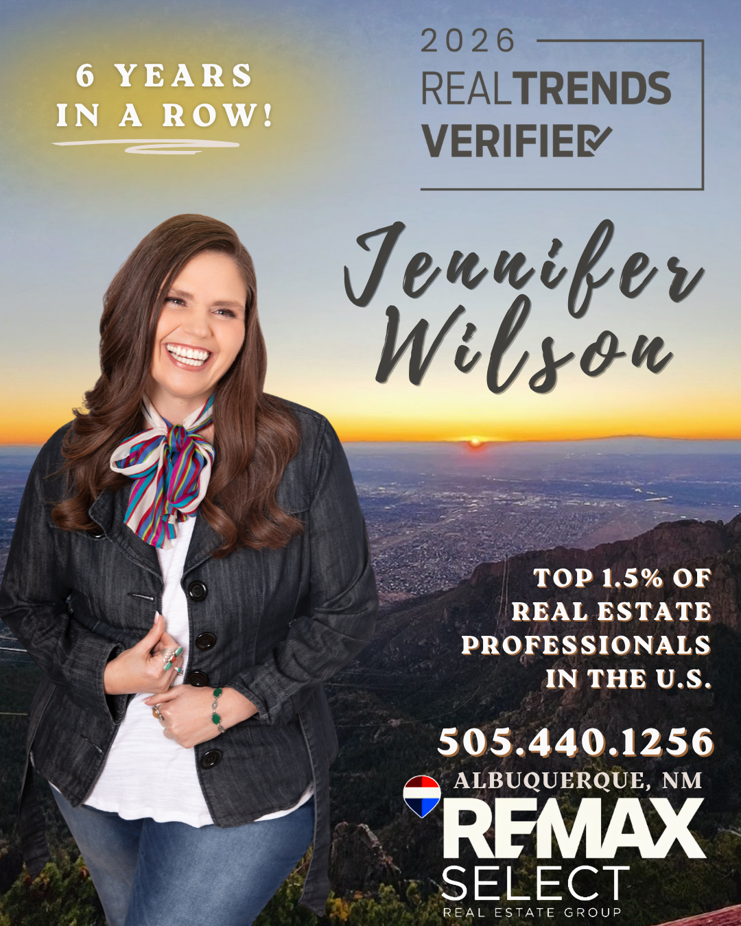 Real Trends 2026 Jennifer Wilson is recognized for the sixth year in a row in the top 1.5% of U.S. real estate professionals