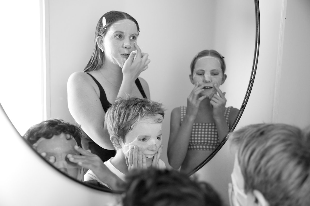 kids doing face masks