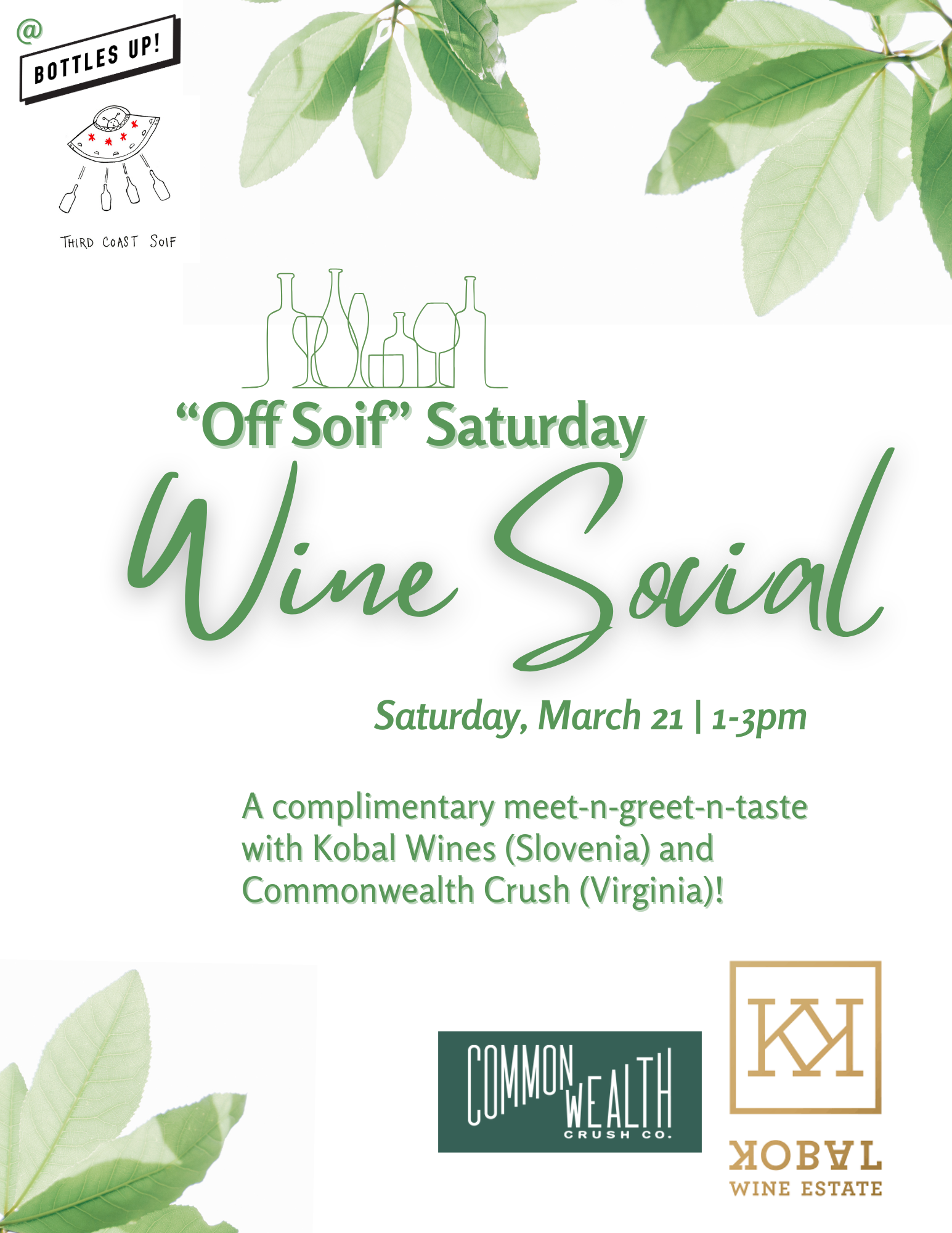 Wine Social w/Kobal & Commonwealth Crush @ Bottles Up!