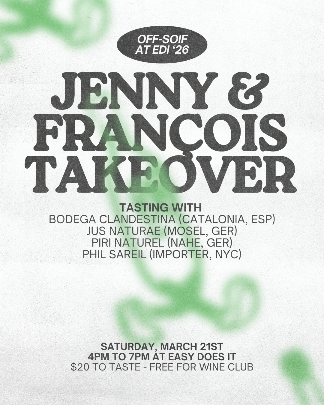Jenny &amp; François Takeover @ Easy Does It