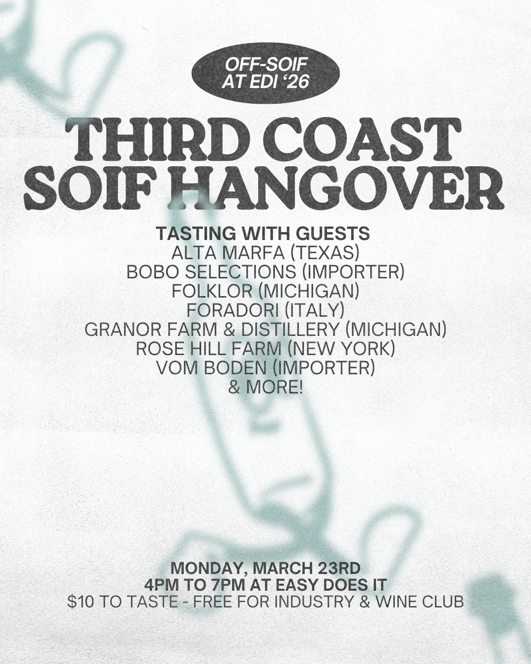 Third Coast Soif Hangover Tasting