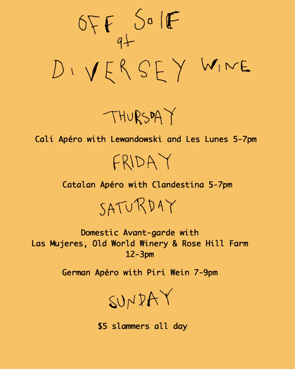 Domestic Avant-Garde tasting w/Las Mujeres, Old World Winery & Rose Hill Farm @ Diversey Wine