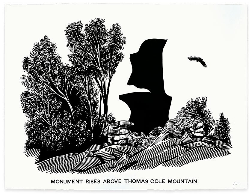 Monument Rises Above Thomas Cole Mountain