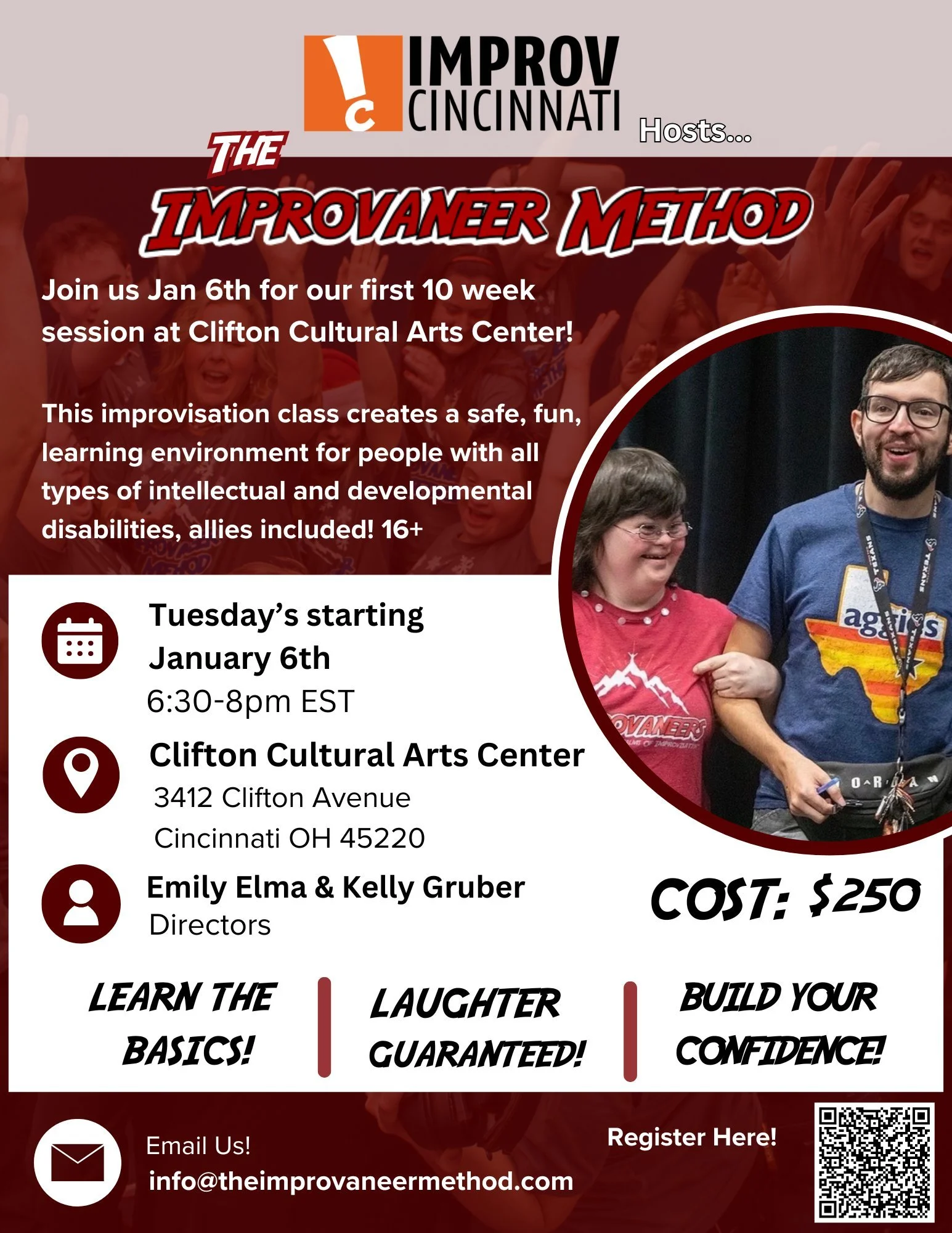 The Improvaneer Method is coming to Cincinnati! 

Join us for our first in-person 10-week session of 2026!

We are so excited to announce that we&rsquo;ve partnered with Improv Cincinnati to bring our ground-breaking method to the Greater Cincinnati 