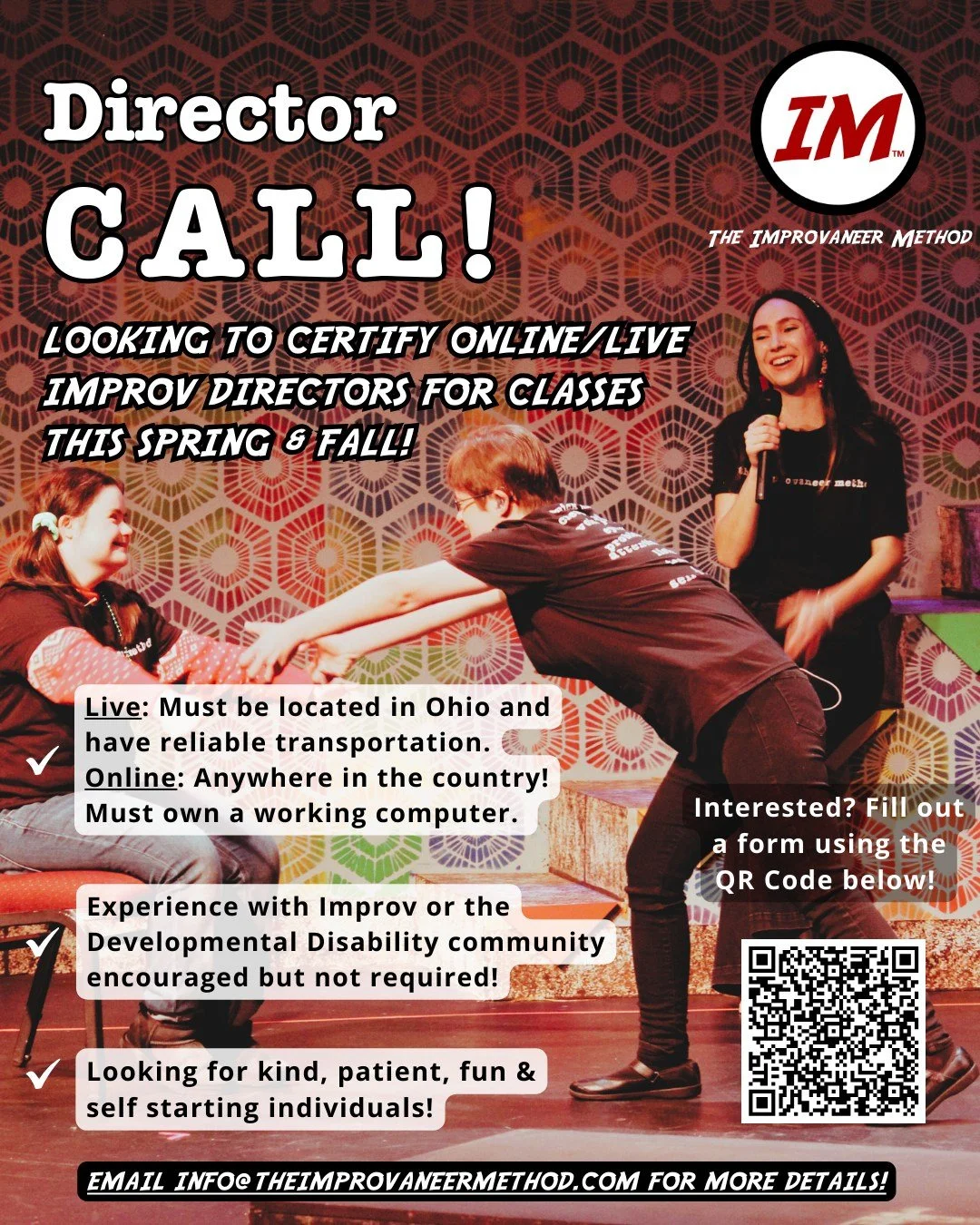 It&rsquo;s That Time Again &mdash; We&rsquo;re Looking For Directors! 

The Improvaneer Method is looking for a few new Live Directors in NE Ohio and Online Directors to join our growing team!

✨ What we&rsquo;re looking for:
&bull; Reliable individu
