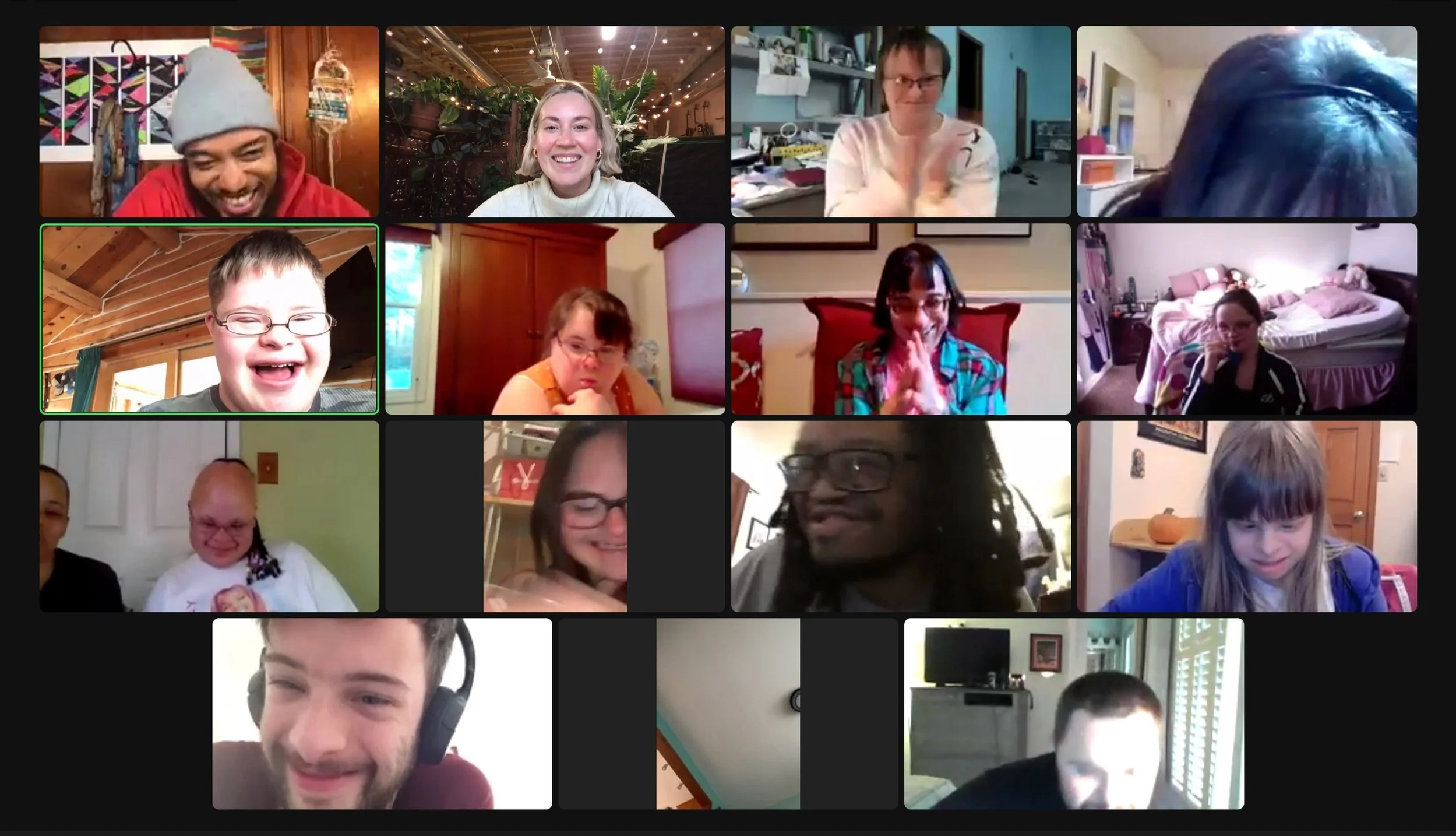 Online call with lots of Improvisers