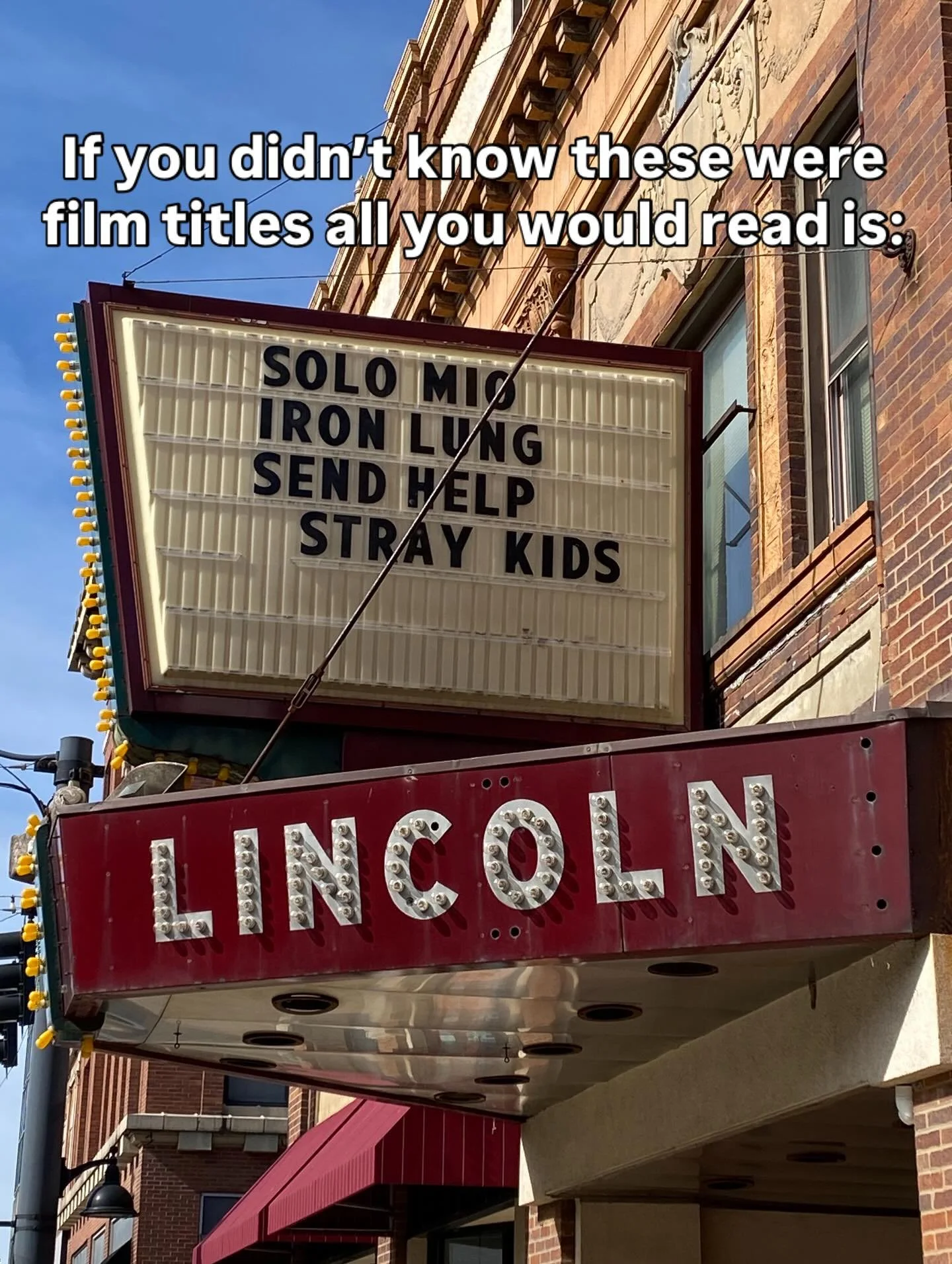 Saw this and LOLed because all I initially read was:

Iron Lung
Send Help
Stray Kids

😂😂😂
Wouldn&rsquo;t you be afraid of stray kids if polio was back and you couldn&rsquo;t fend them off because you had the Iron Lung?

Sounds like an apocalyptic 