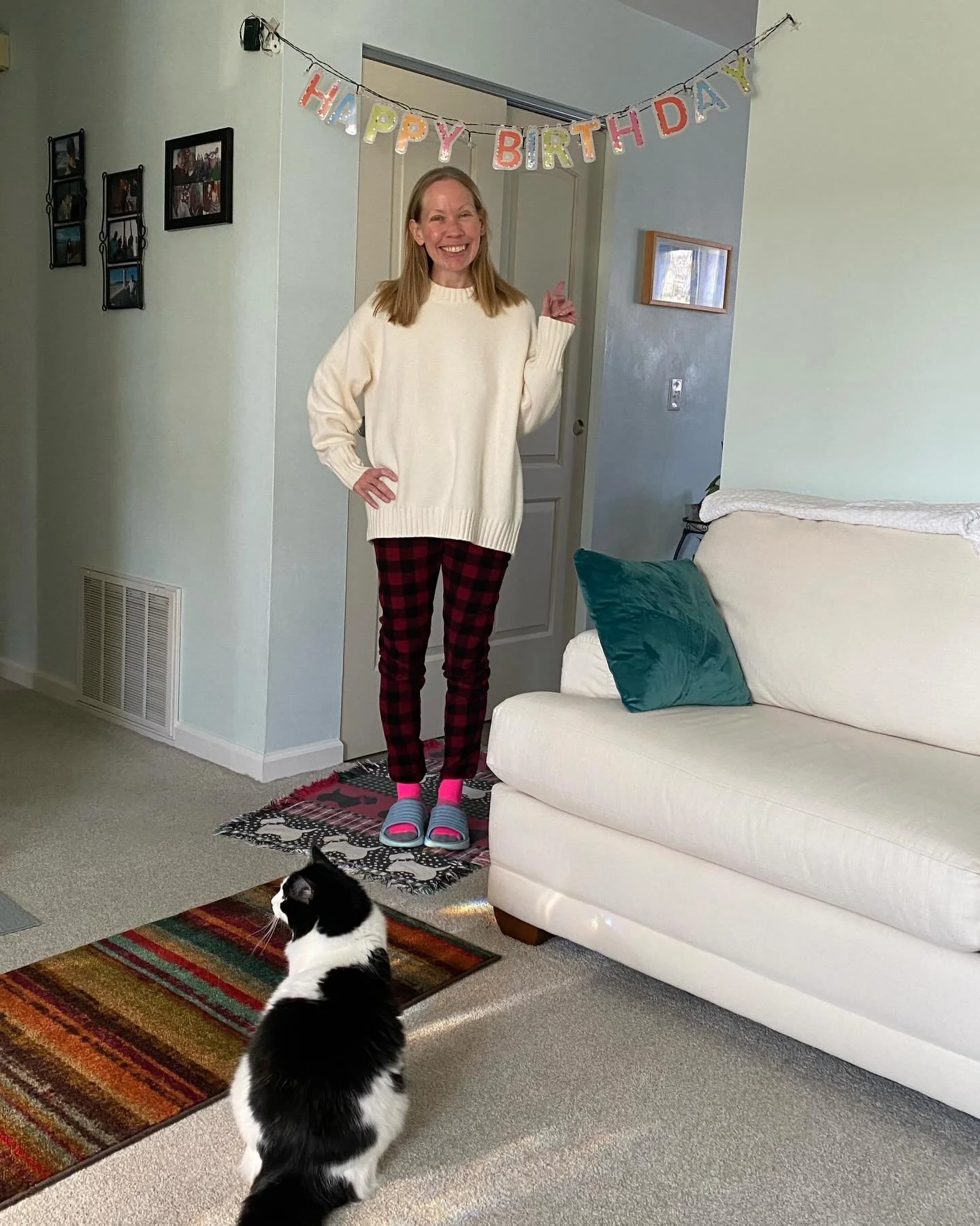 Is it Thumper or my pink socks that&rsquo;s winning in this happy birthday post?🎉😂