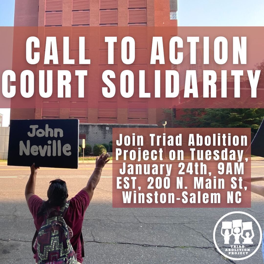 Please join us Tuesday, Jan 24th at 9am for court solidarity 
to demand justice in dismissing the 2020 protester civil disobedience arrest charges.

&ldquo;Everything worthwhile is done with others&rdquo; &ndash;Mariame Kaba

#dismissthecharges #tria