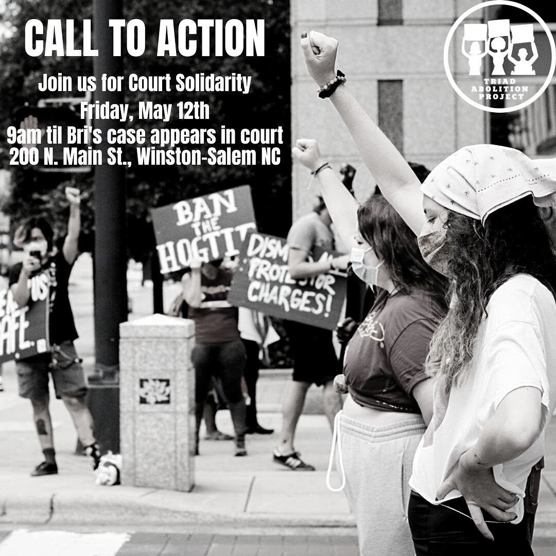 Please join us Friday, May 12th at 9am for court solidarity to demand justice in dismissing the last 2020 protester civil disobedience arrest charges. We will be there until Bri's case is heard, so show up throughout the day if you are unable to make