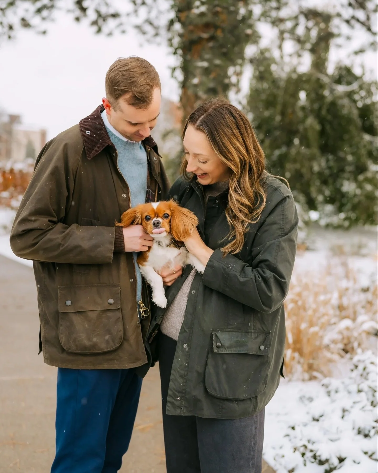 Snow falling outside, wedding planning in full swing, and nowhere else you need to be ❄️

Christina &amp; Chris turned a snowy day into slow walks with their pup, warm laughs, and the kind of cozy moments you don&rsquo;t forget.

✨ Giving away a FREE