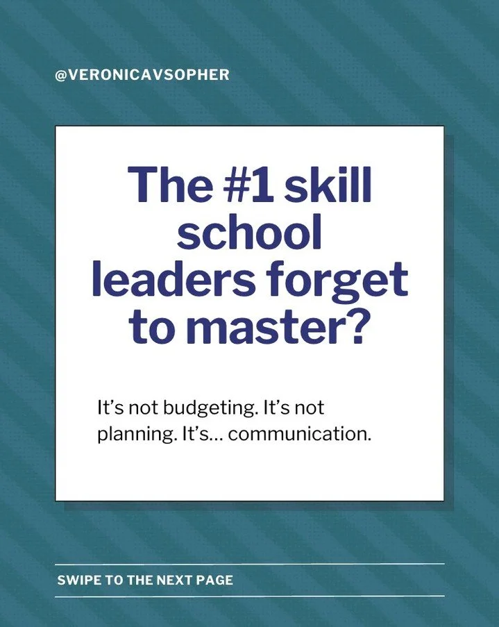 The #1 skill school leaders often forget to master? Communication.

When leadership teams aren&rsquo;t aligned on messaging, here&rsquo;s what happens:
❌ Staff get confused.
❌ Parents get frustrated.
❌ Trust begins to erode.

But when leaders model c