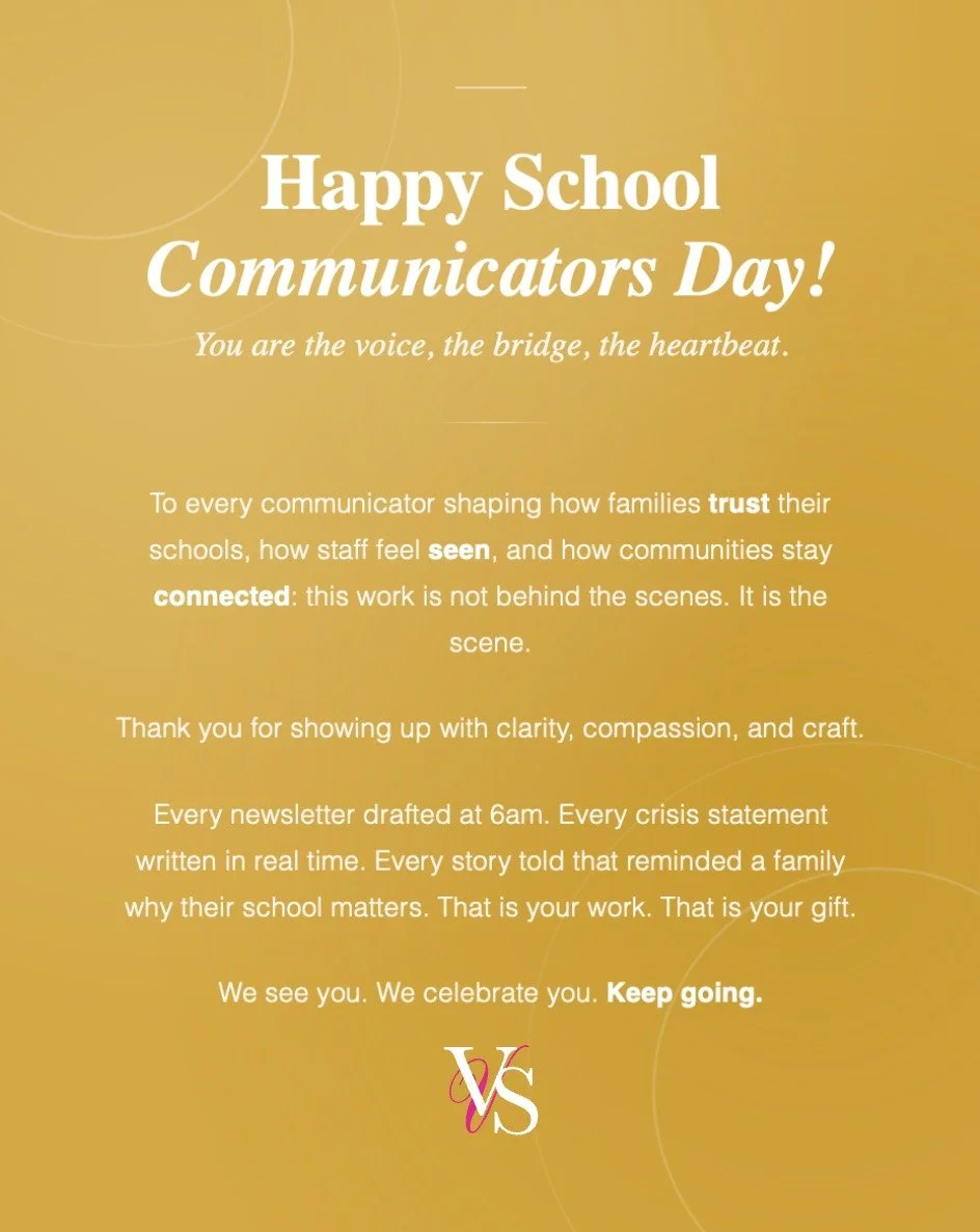 Today we celebrate the people who make it possible for families to feel connected, students to feel seen, and communities to trust the schools they call home.

School communicators, you are not just behind the message. You are the message.

Every new