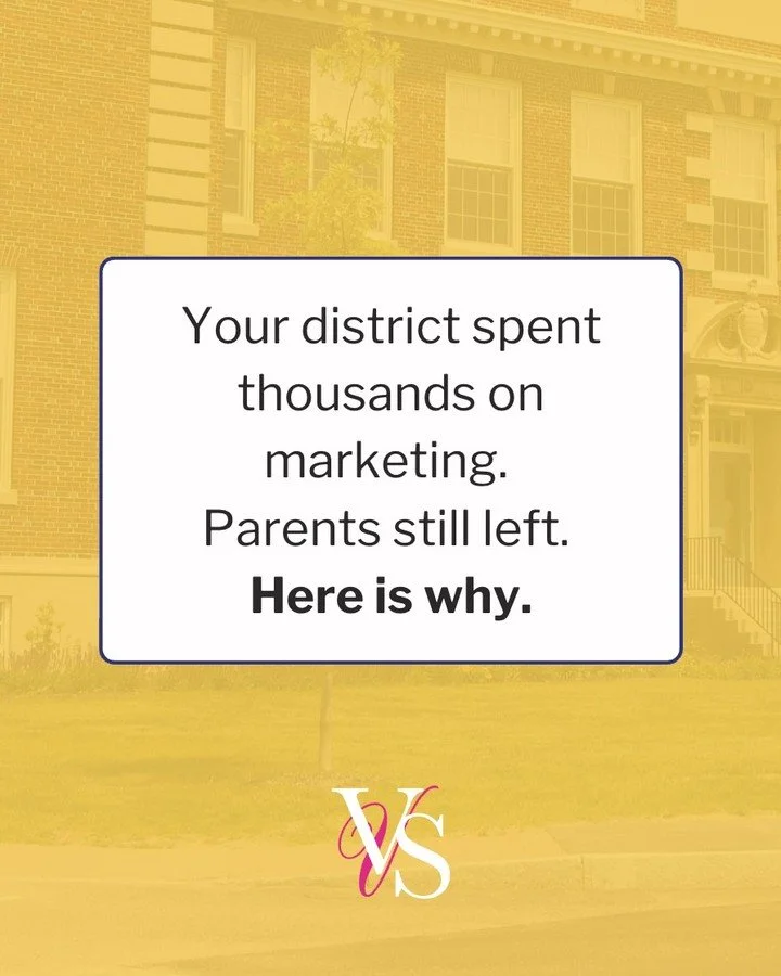 I sat across from a superintendent last spring who had done everything she could think of.

New website. Social media ads. A full rebrand. 
A community survey with hundreds of responses. 
She had communicated everything. And families were still leavi