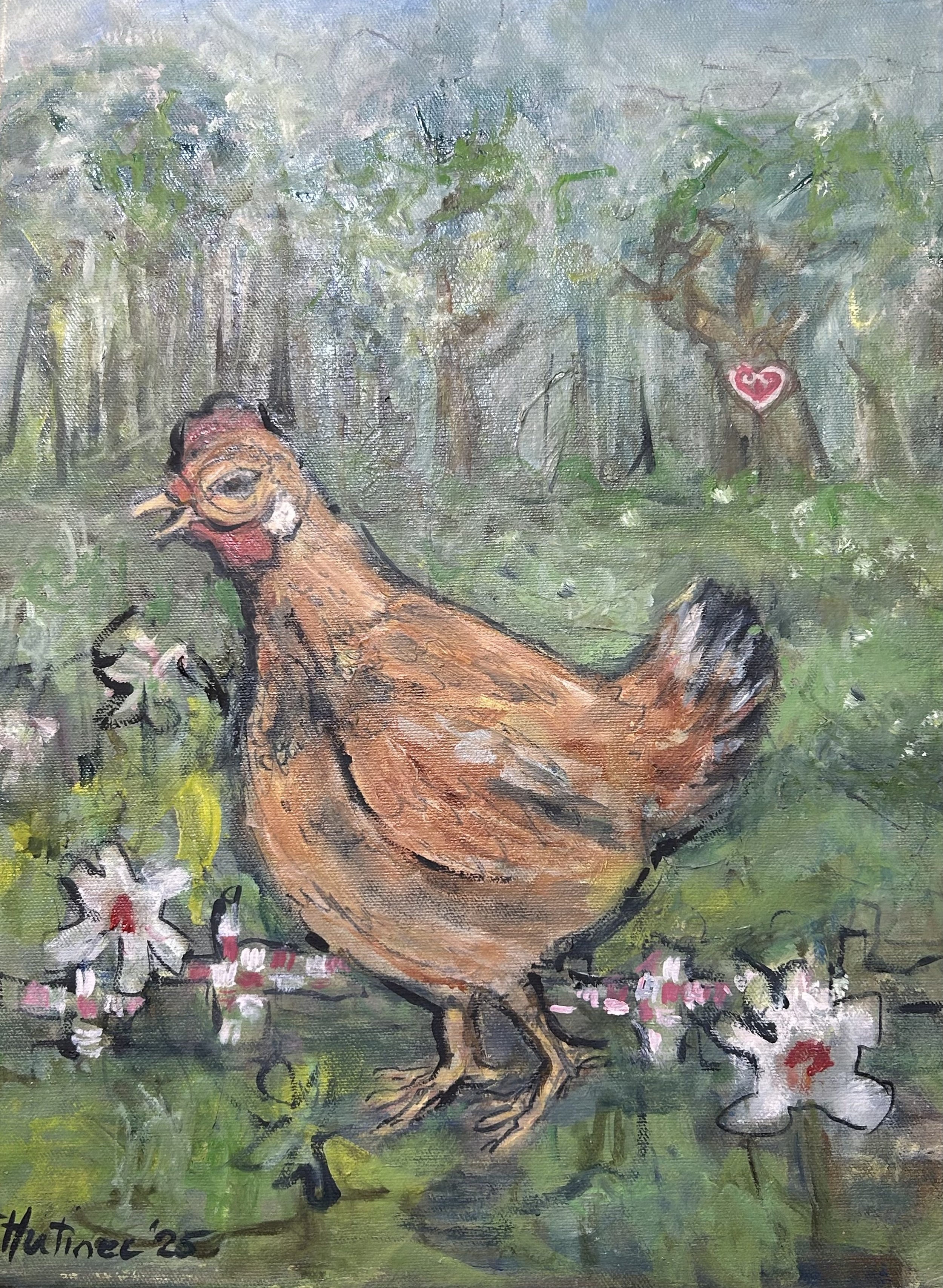 Hrvatica Hen_ 2026 
oil on canvas_ 12x16