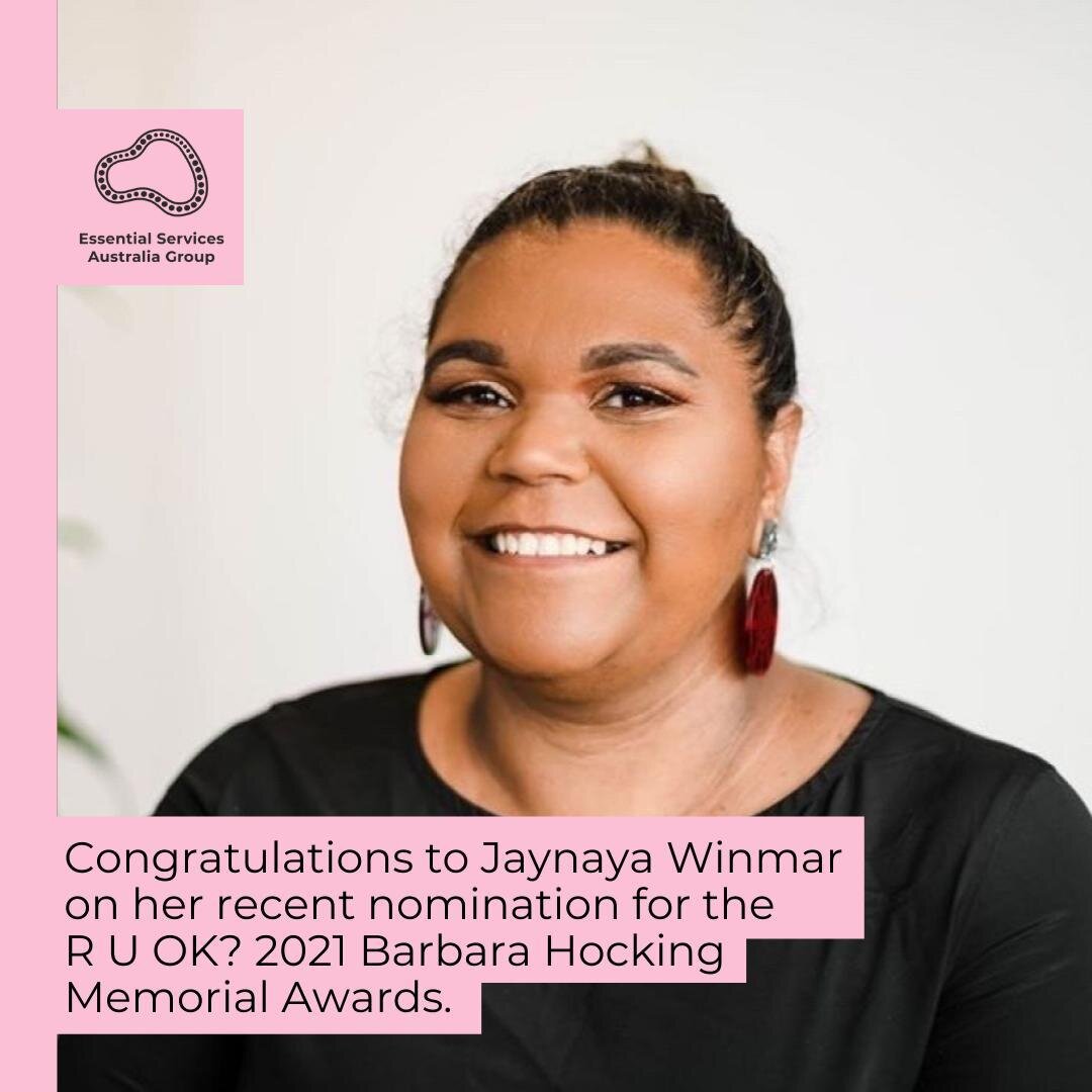 Congratulations to our incredible Managing Director, Jaynaya Winmar on her recent nomination for the R U OK? 2021 Barbara Hocking Memorial Awards. She is being recognised in the Conversation Champion category for going above and beyond to encourage l