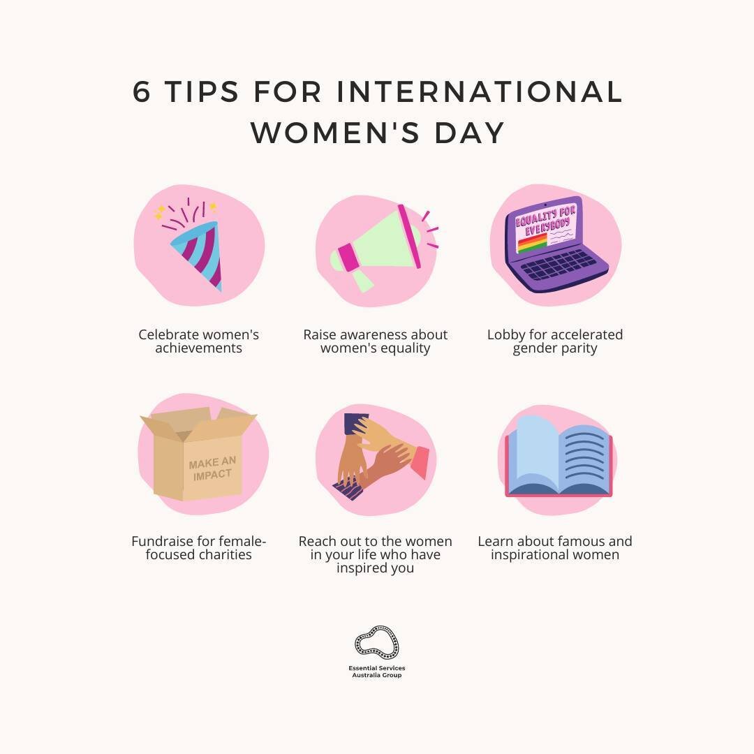 Happy #InternationalWomensDay - this year's theme is #BreakTheBias. Here are 6 tips for a successful #IWD2022

1. Celebrate women's achievements
2. Raise awareness about women's equality
3. Lobby for accelerated gender parity
4. Fundraise for female-