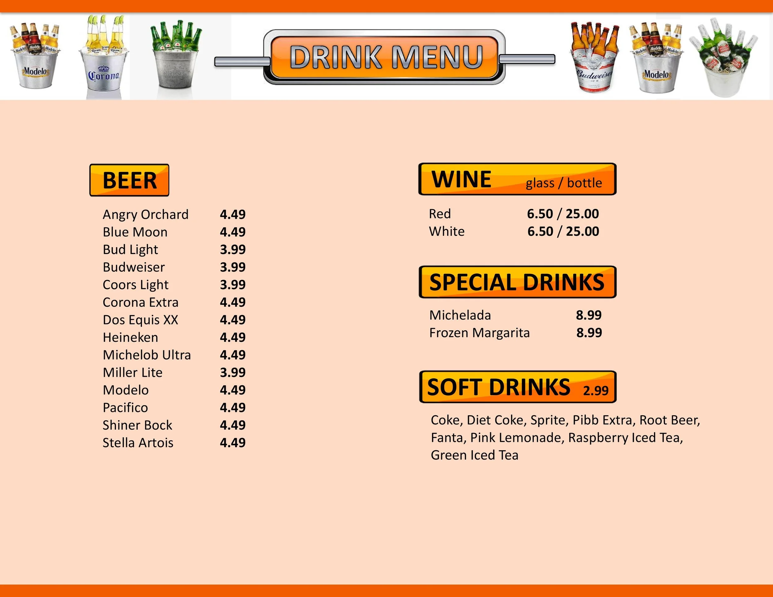 Garland, TX — Menus