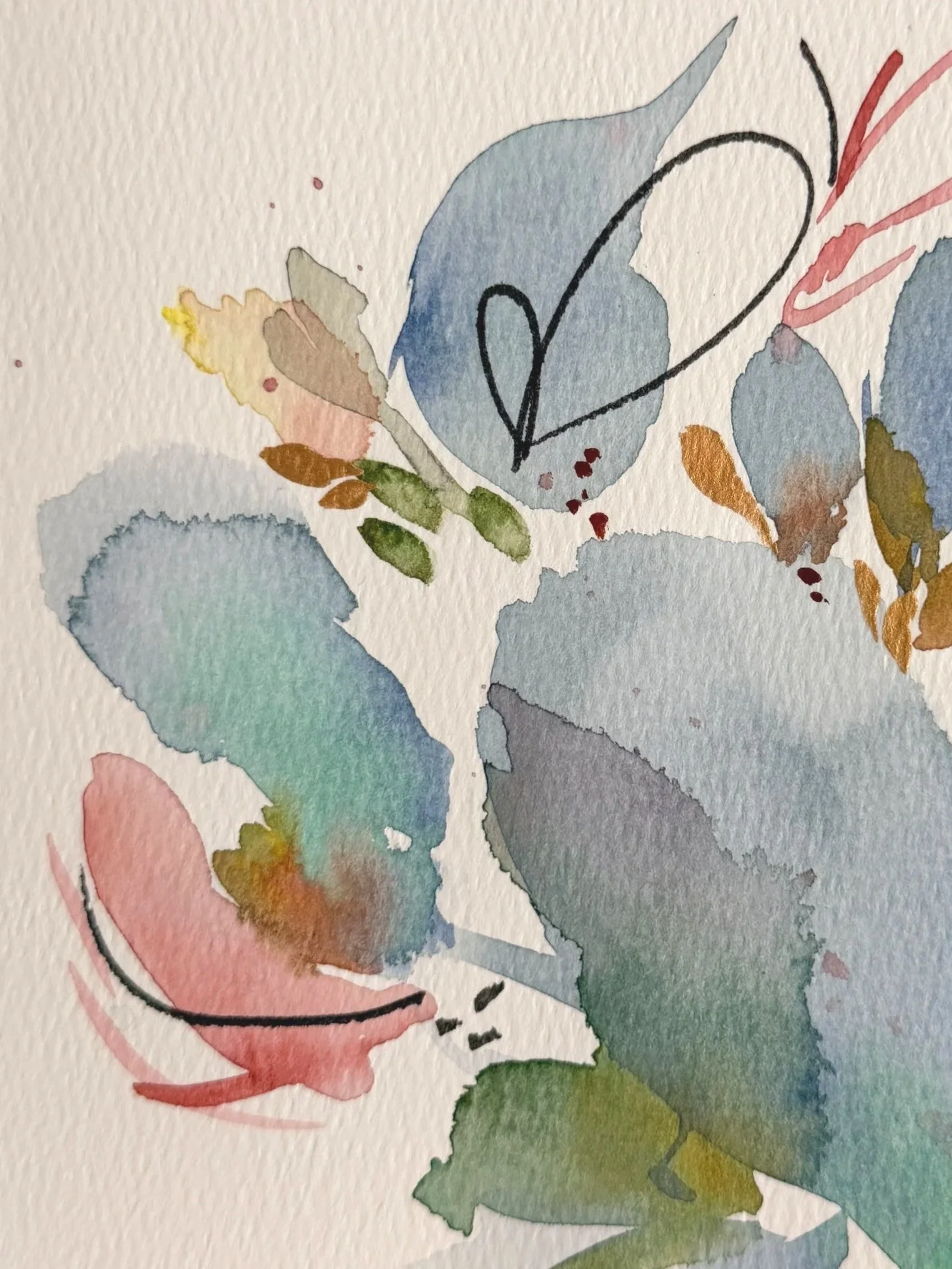 Near the Casita I | 5x8 | watercolor on paper, mounted on cradled wood panel (details)