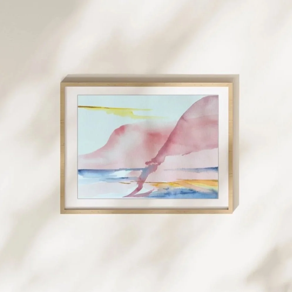 "sunset cliffs"  |  mixed media on paper