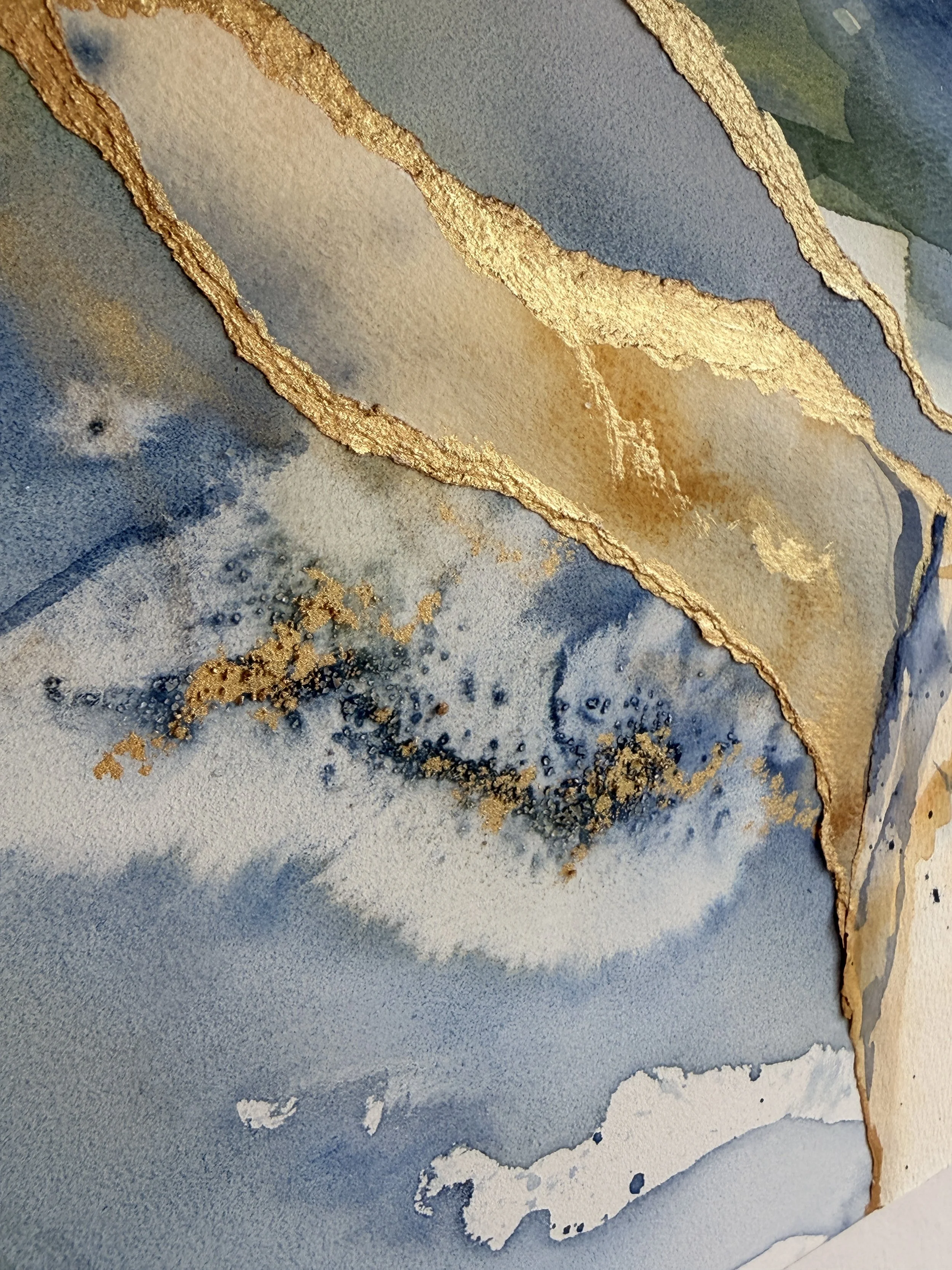JUST PASSING THROUGH | 18x24 | mixed media on cradled panel (details)