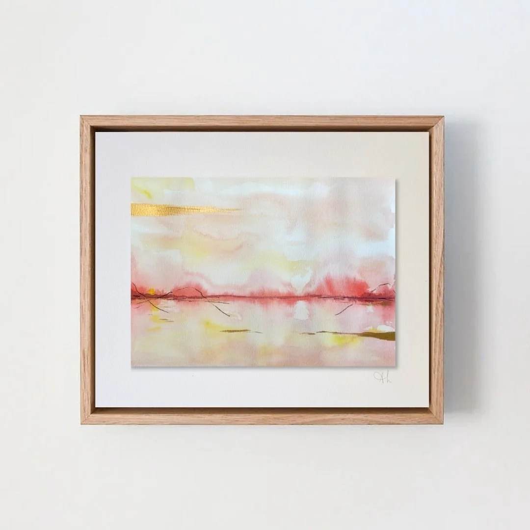 "lake house 1"  |  mixed media on paper