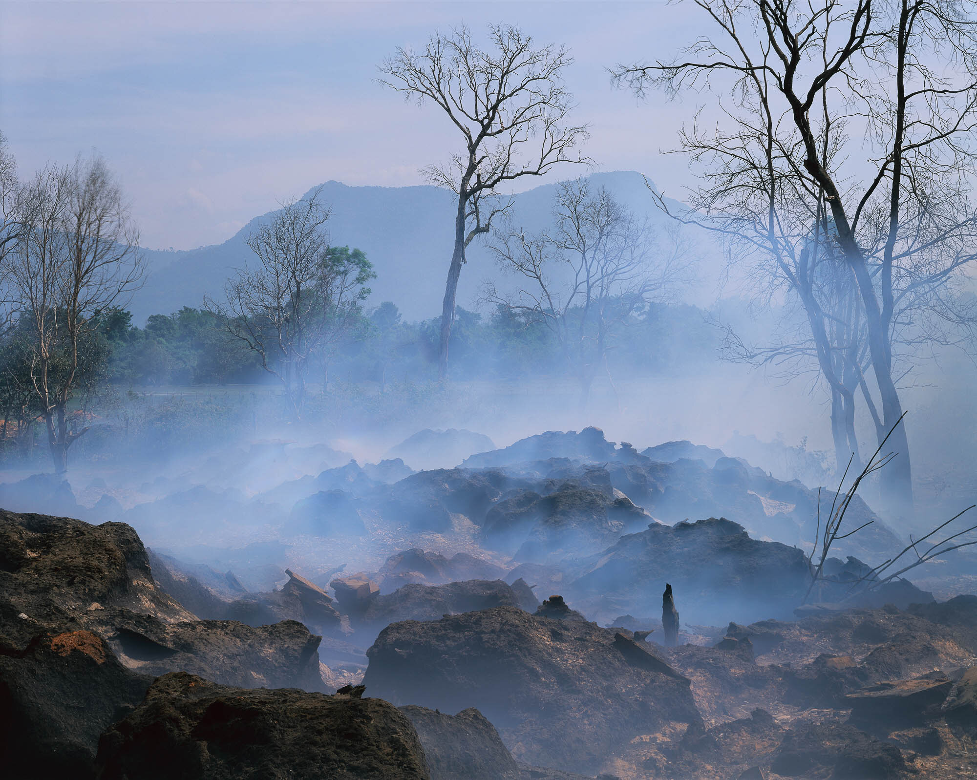 Burning after Rice Harvest; Muang Batyang, Laos