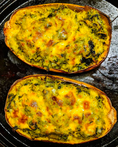 Twice Baked Cheesy Spaghetti Squash
