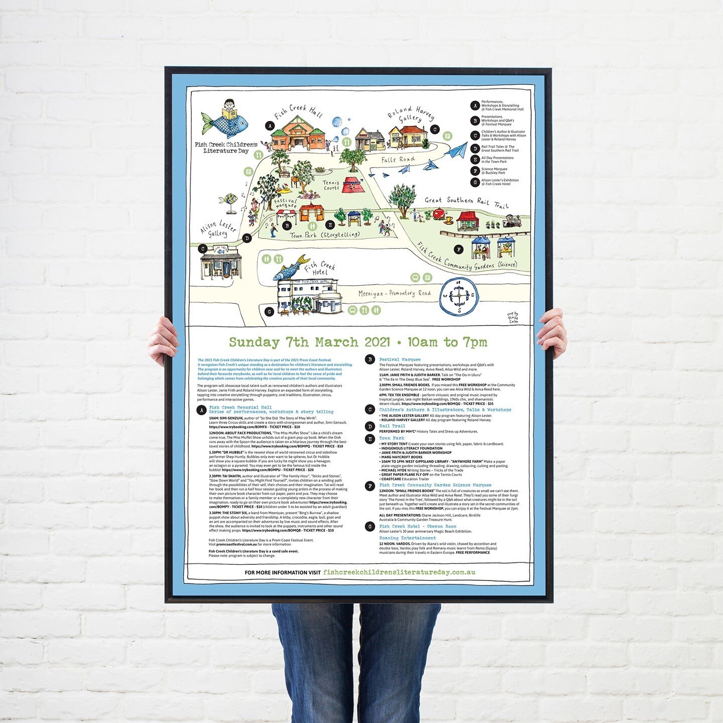 Fish Creek Children's Literature Day! Logo, Branding, Posters, Flyers &amp; Website by us! Map by Eloise Caleo. 👌😍⁠
⁠
#design #style #art #creative #graphicdesign #photography #webdesign #logo #graphicdesigner #designinspiration #artist #testimonia