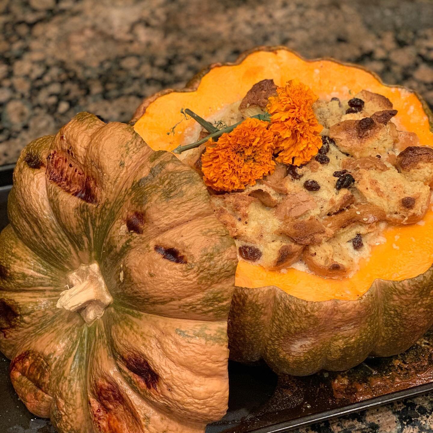 Feliz Día De los Muertos. 

Made the yummiest Pan de Muerto Bread Pudding and thrilled the 3 hours was so worth it! 

Whatcha cooking up today?

#diadelosmuertos #dayofthedead #mexicanbread #pandemuerto #cinderellapumpkin