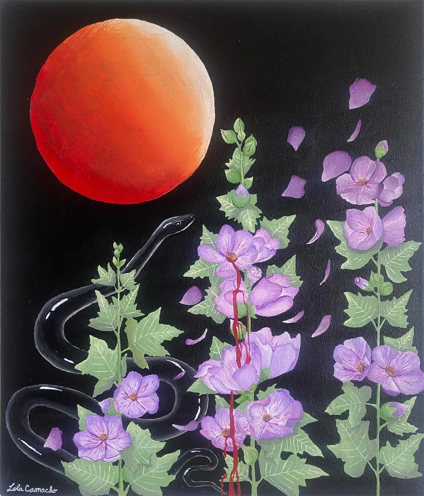 Be light, little Moon 🌕✨
28cmx35cm Acrylic on canvas 
🩸✨🌙✨🩸✨🌙✨🩸
There&rsquo;s a sense of stillness I hope to convey in my paintings. The kind that hopefully quiets you down just long enough to hopefully hear what something inside of you has to 