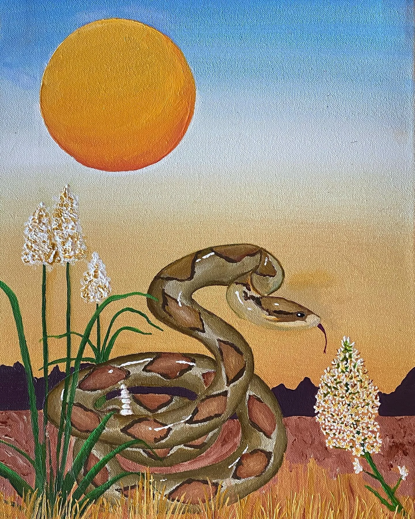 A commissioned work I completed recently, a deadly but lovely combo, a rattler and death camas 🥰🌿🐍 If you&rsquo;re interested in commissioning a piece, shoot me a DM, or visit my new website, link in bio 🌿✨💚 
#rattlesnake #deathcamas #art #natur