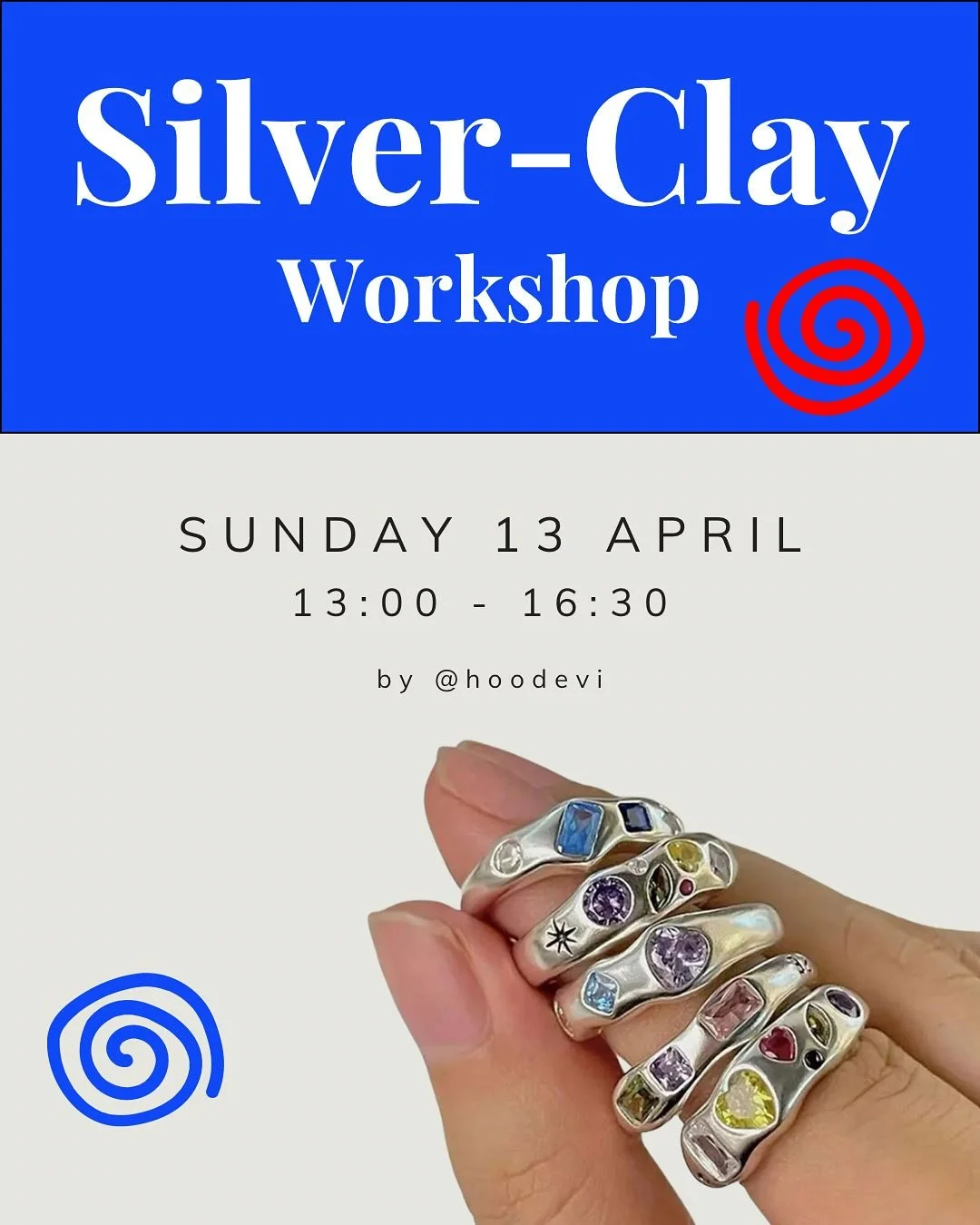 ✨ Kreative Auszeit gef&auml;llig? ✨

Wir laden euch zu einem exklusiven Silber Clay Workshop ein! Lernt, wie ihr aus diesem faszinierenden Material euren eigenen, einzigartigen Schmuck aus 99,9% Echtsilber zaubert.

Unter professioneller Anleitung vo