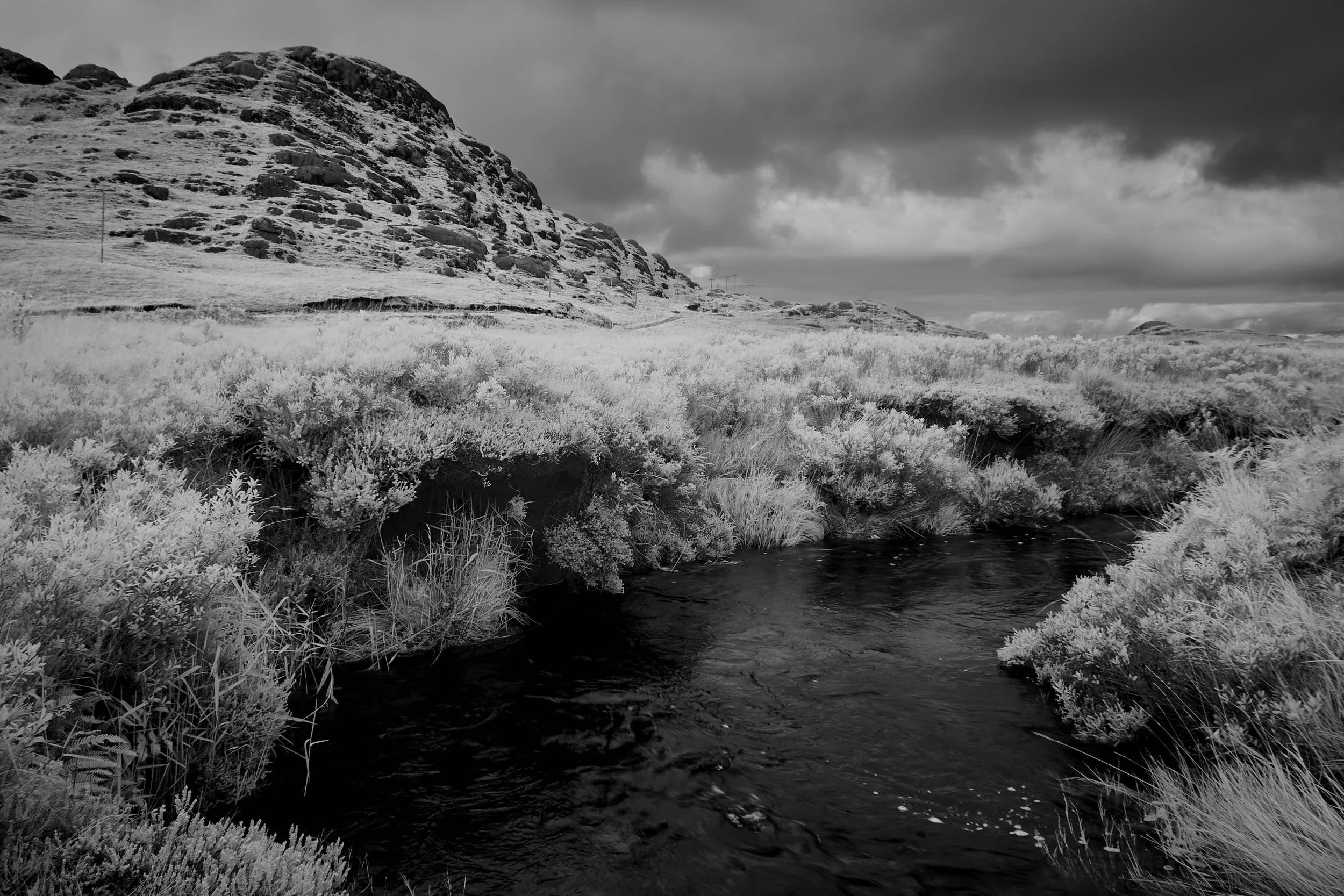 River and hill Ardnamurcan (IR), Scotland