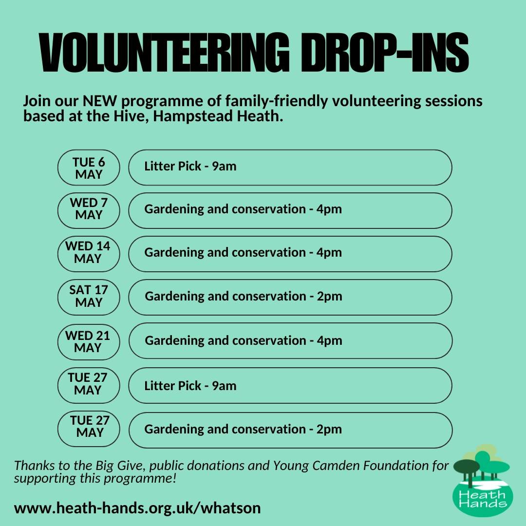 Many thanks to everyone who supported our @biggiveorg Green Match Fund appeal to help us launch a new programme of family-friendly volunteering drop ins on Hampstead Heath! We're happy to say that we reached our target and that @youngcamdenfoundation