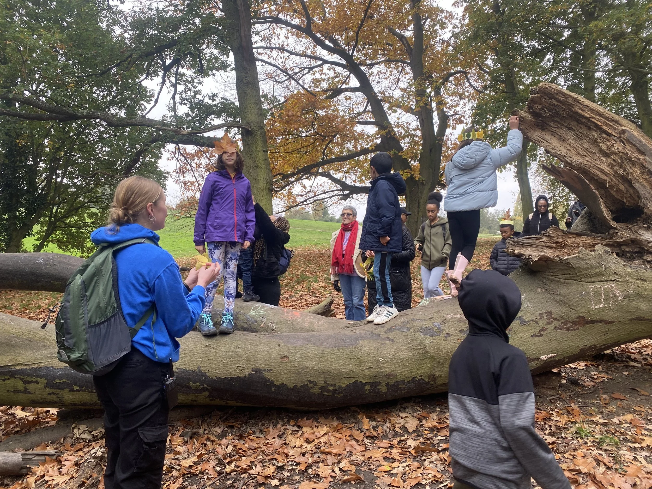 Families exploring the Heath