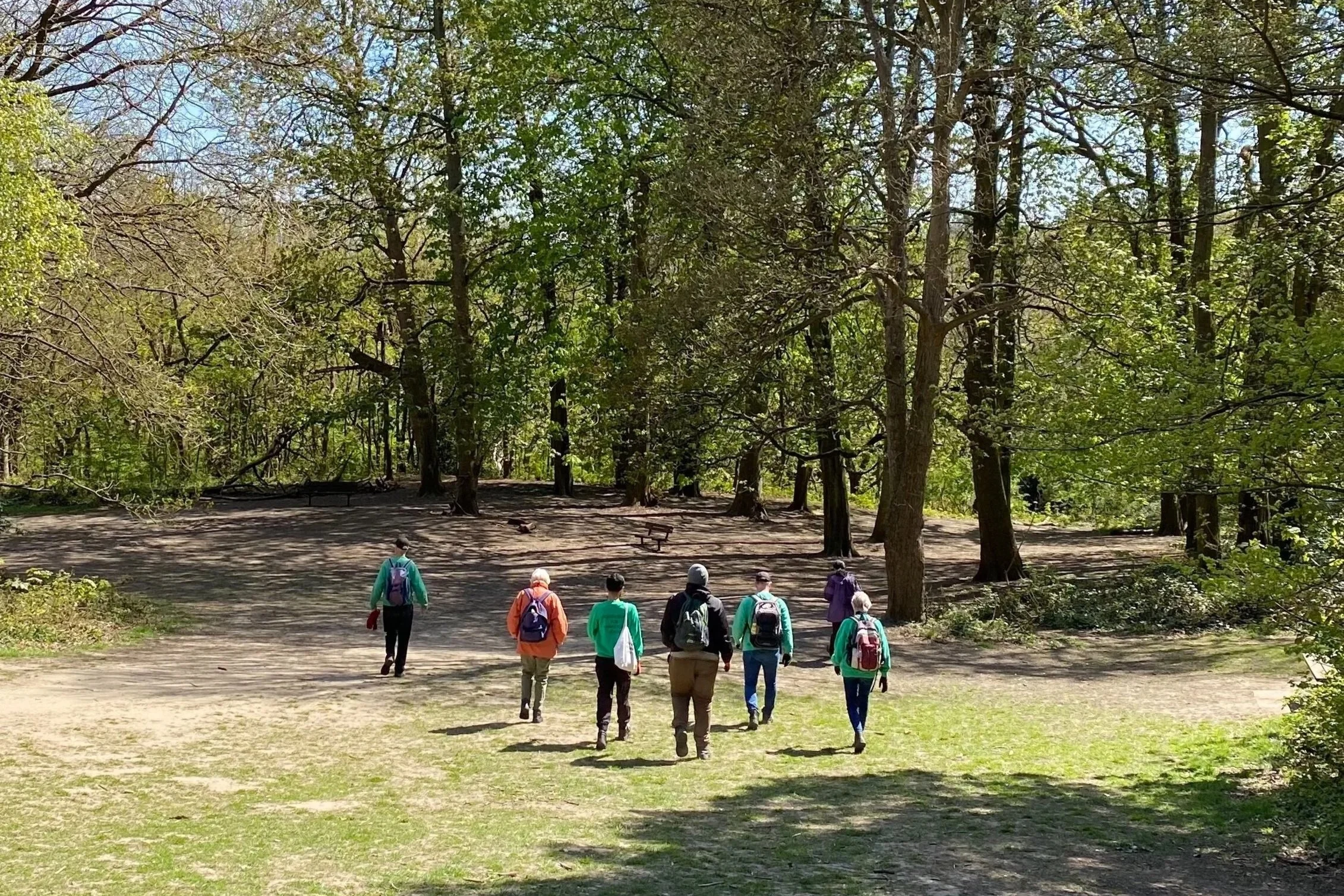 group walking on hampstead heath