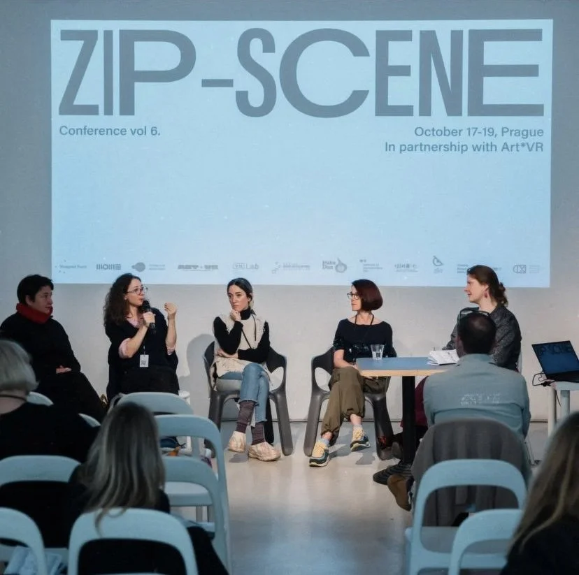 Authors’ Roundtable: “Virtual Motherhood or How to Talk About Discomfort” at ZIP-SCENE conference in Prague, 2024.  Participants: Johanna Courtney (Heartbeat), Yvette Granata (I Took a Lethal Dose of Herbs), Gina Kim (Comfortless).