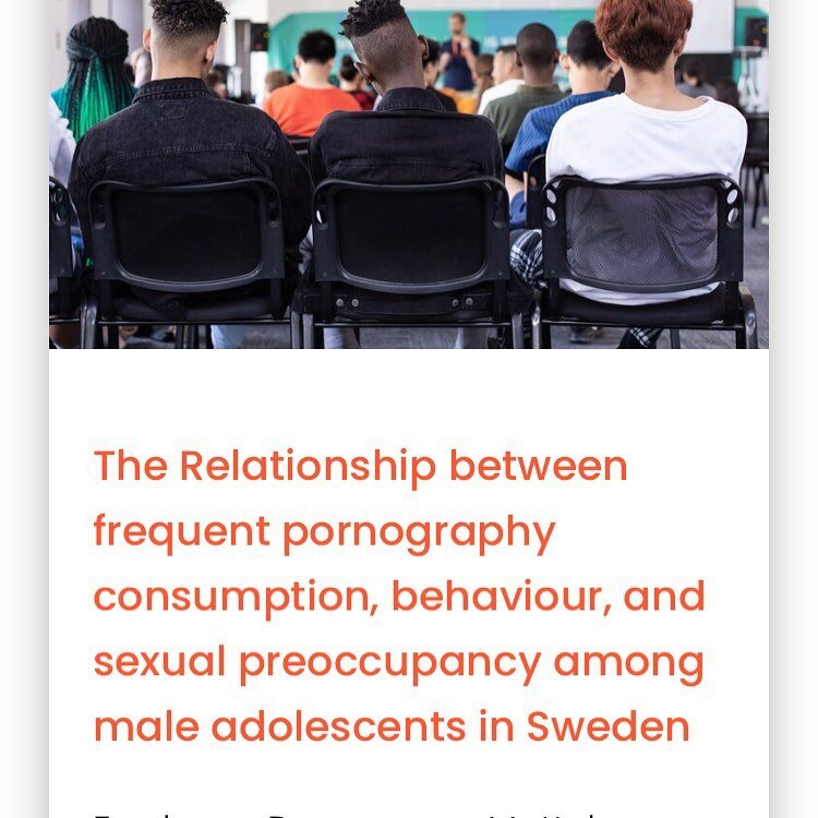 P&aring; nettsidene v&aring;r har vi sammenfattet og linket til flere forskningsartikler om pornos skadevirkninger, her en studie fra Sverige. Les mer p&aring; nettsidene stopp-Pornokulturen.no

#stopppornokulturen #stoppxkulturen #pornoskaderdegogdi