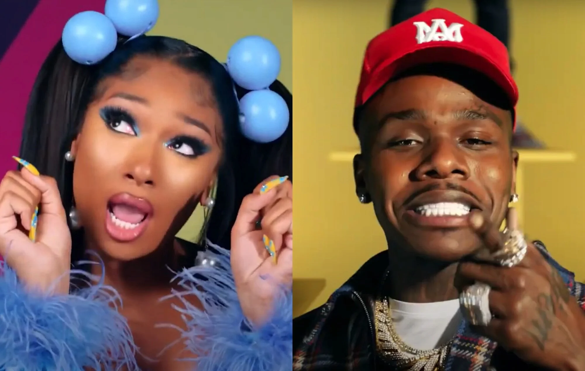 Rap stars, (left) Megan Thee Stallion and DaBaby